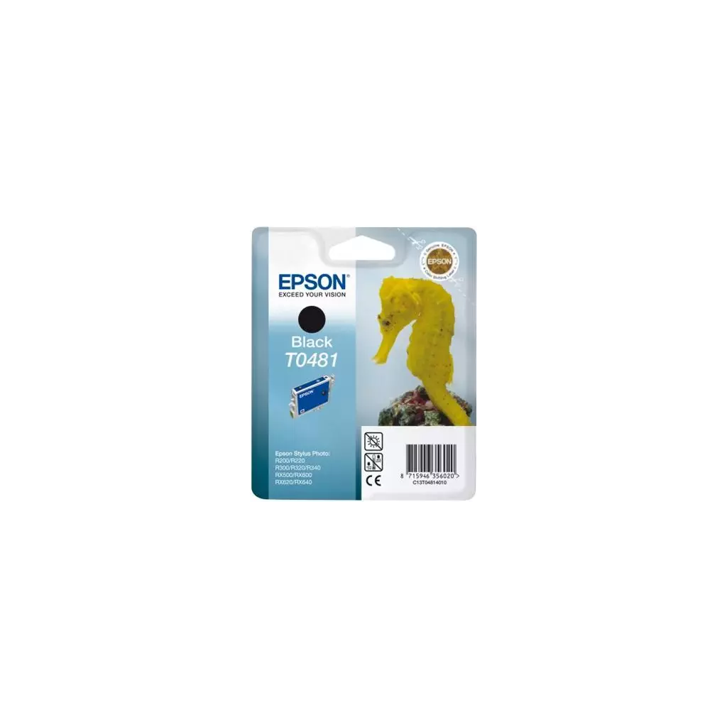 Obrázek produktu Epson T0481 Black 13ml pro Stylus Photo R200,R300,R320,R340,RX500,RX600,RX620,RX640 - originální - černá/black