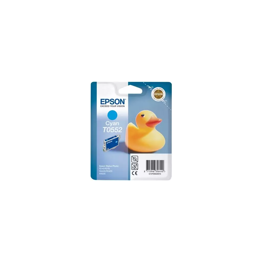 Obrázek produktu Epson T0552 Cyan 8ml pro Stylus Photo R240/R245/RX420/RX425/RX520 - originální - azurová/cyan