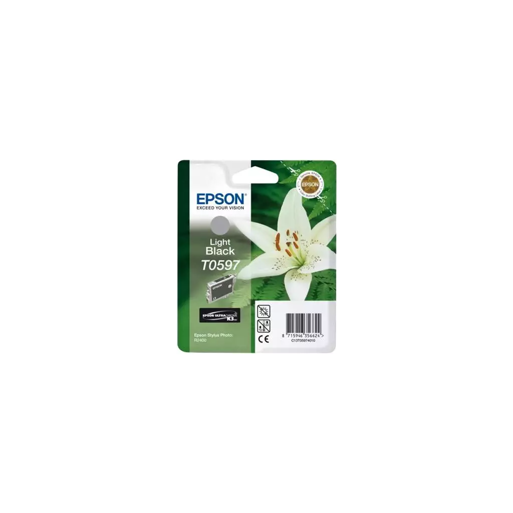 Obrázek produktu Epson T0597 Light Black Ultra Chrome K3 13ml pro Stylus Photo R2400 - originální - černá/black