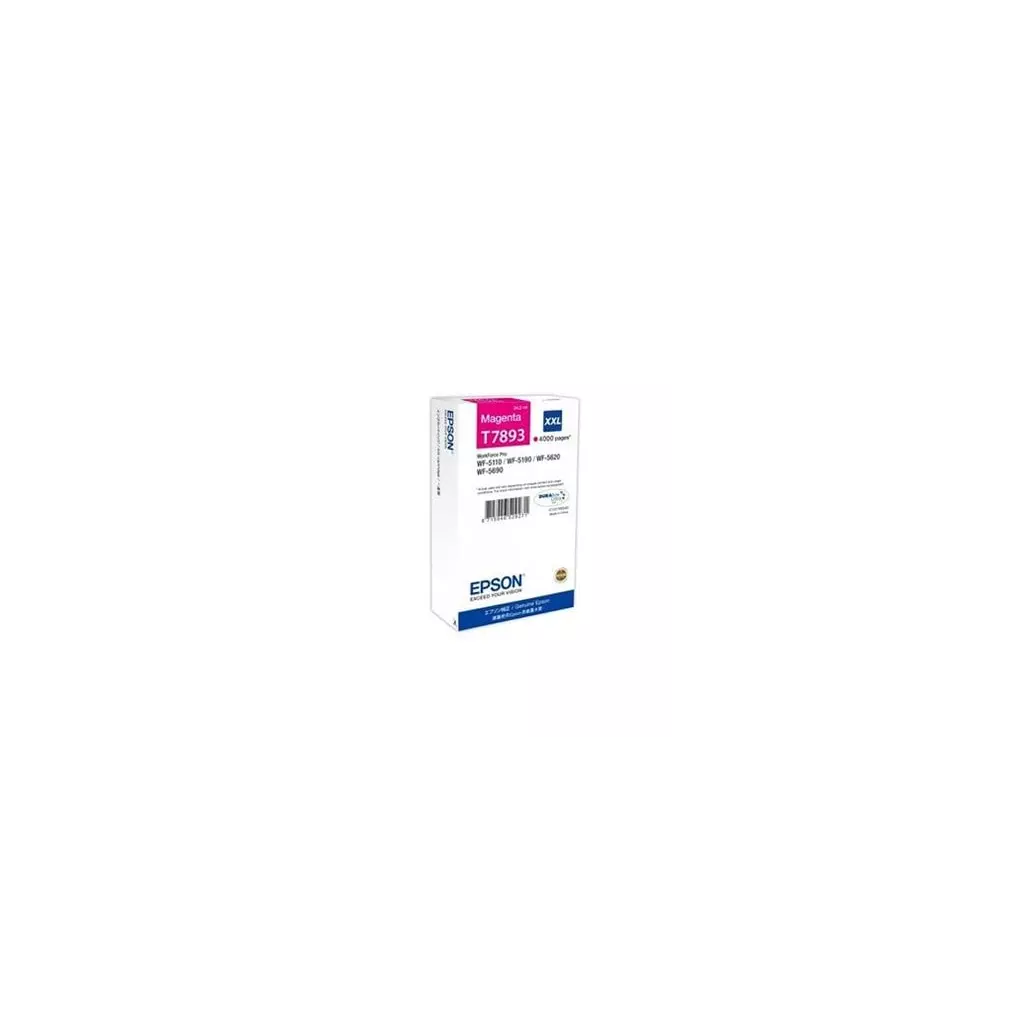 Obrázek produktu Epson T7893 XXL Magenta, 34ml, až 4000 stran, pro série WF-5110DW,WF-5190DW,WF-5620DWF,WF-5690DWF - originální