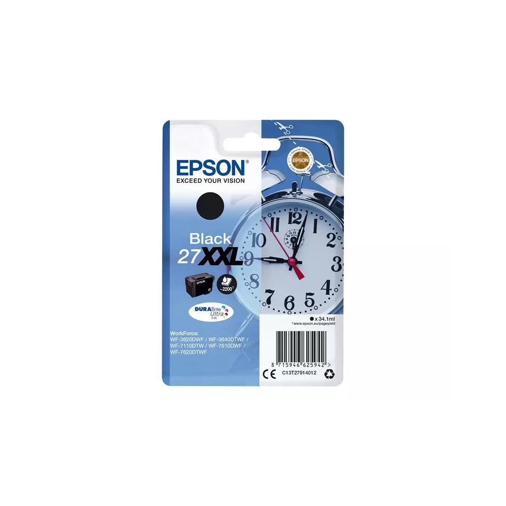 Obrázek produktu Epson Singlepack 27XXL DURABrite Ultra Ink Black - černá/black