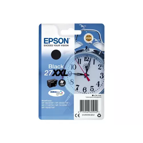 obrázek produktu Epson Singlepack 27XXL DURABrite Ultra Ink Black - černá/black