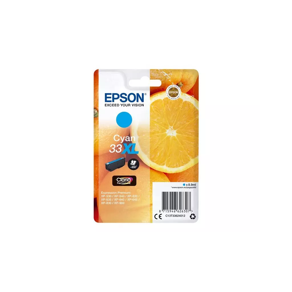 Obrázek produktu Epson Singlepack 33XL Claria Ink T3362 azurová - originální - azurová/cyan