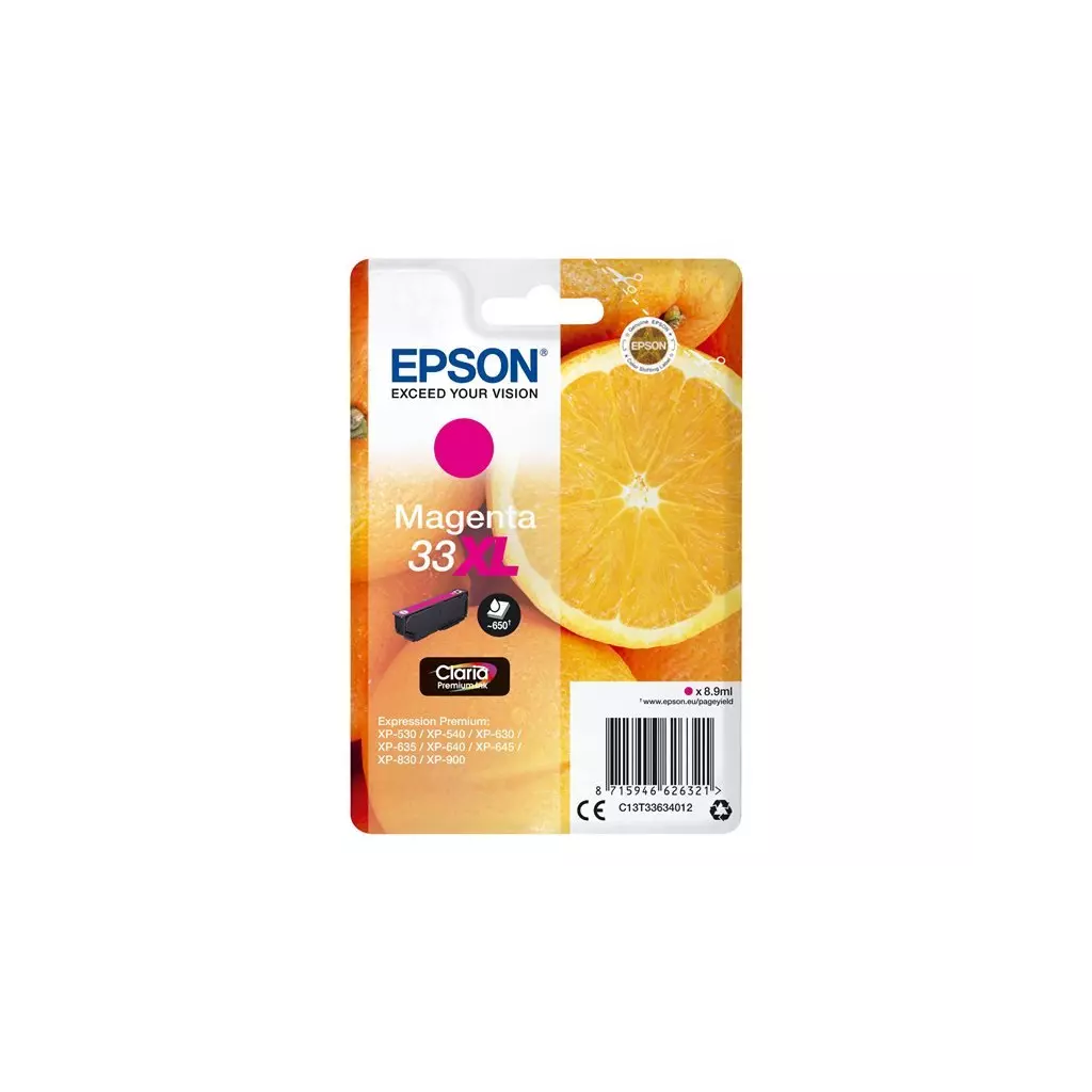 Obrázek produktu Epson Singlepack 33XL Claria Ink T3363 purpurová - originální - purpurová/magenta