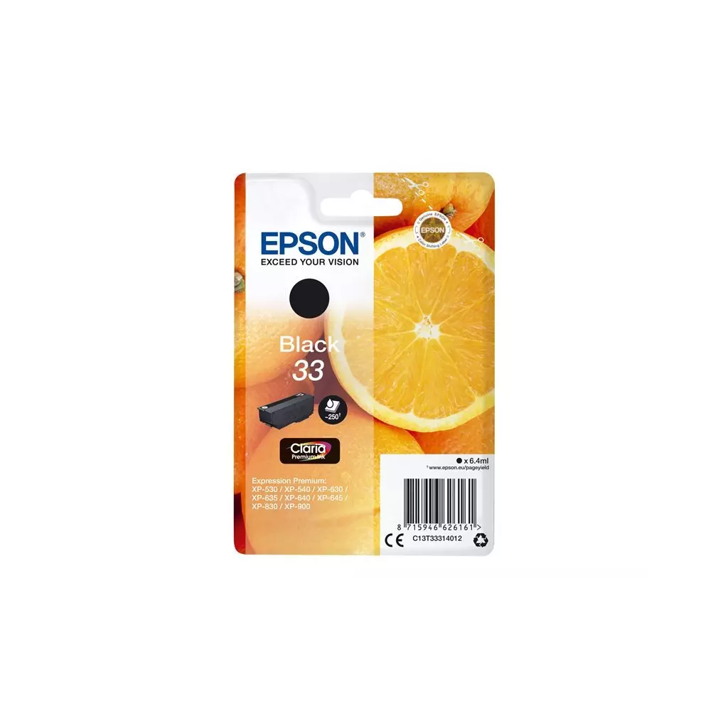 Obrázek produktu Epson Singlepack 33 Claria Ink T3331 černá - originální - černá/black