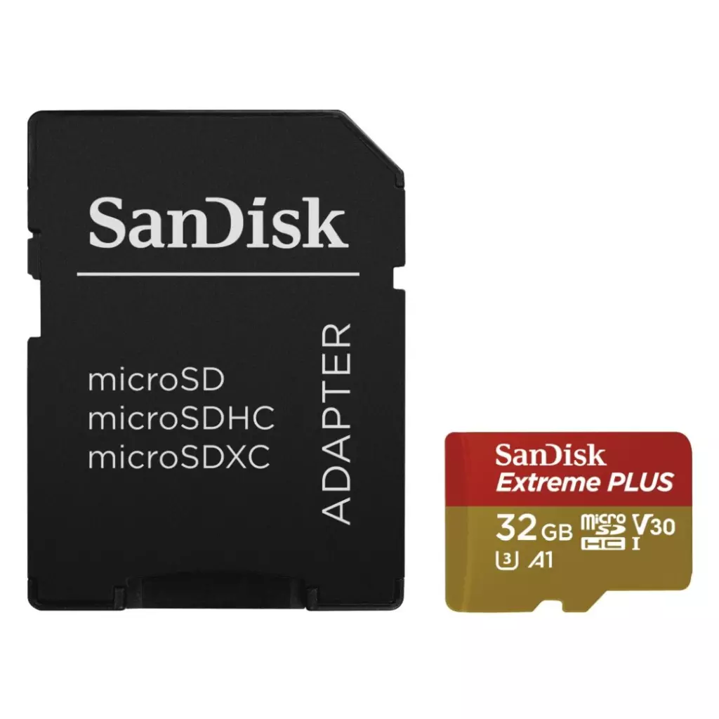 Obrázek produktu SanDisk Extreme Plus microSDHC 32GB 100MB/s Class 10 UHS-I V30 + adaptér