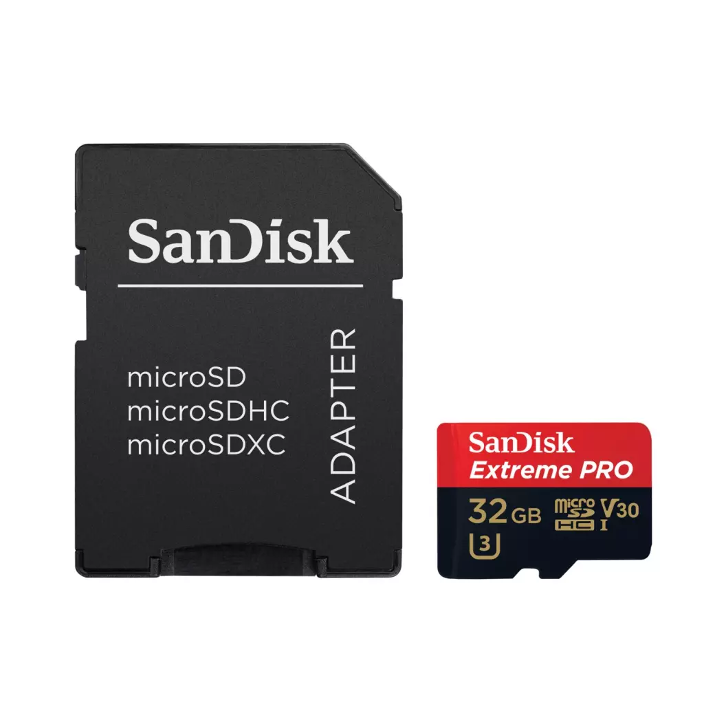 Obrázek produktu SanDisk Extreme Pro microSDHC 32GB 100MB/s A1 Class 10 UHS-I V30 + adaptér