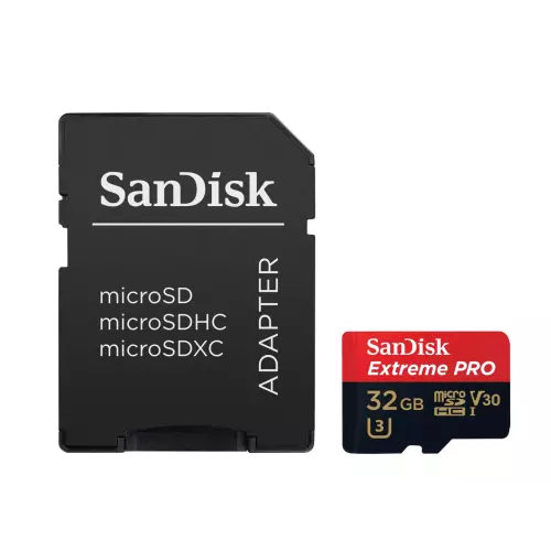 obrázek produktu SanDisk Extreme Pro microSDHC 32GB 100MB/s A1 Class 10 UHS-I V30 + adaptér