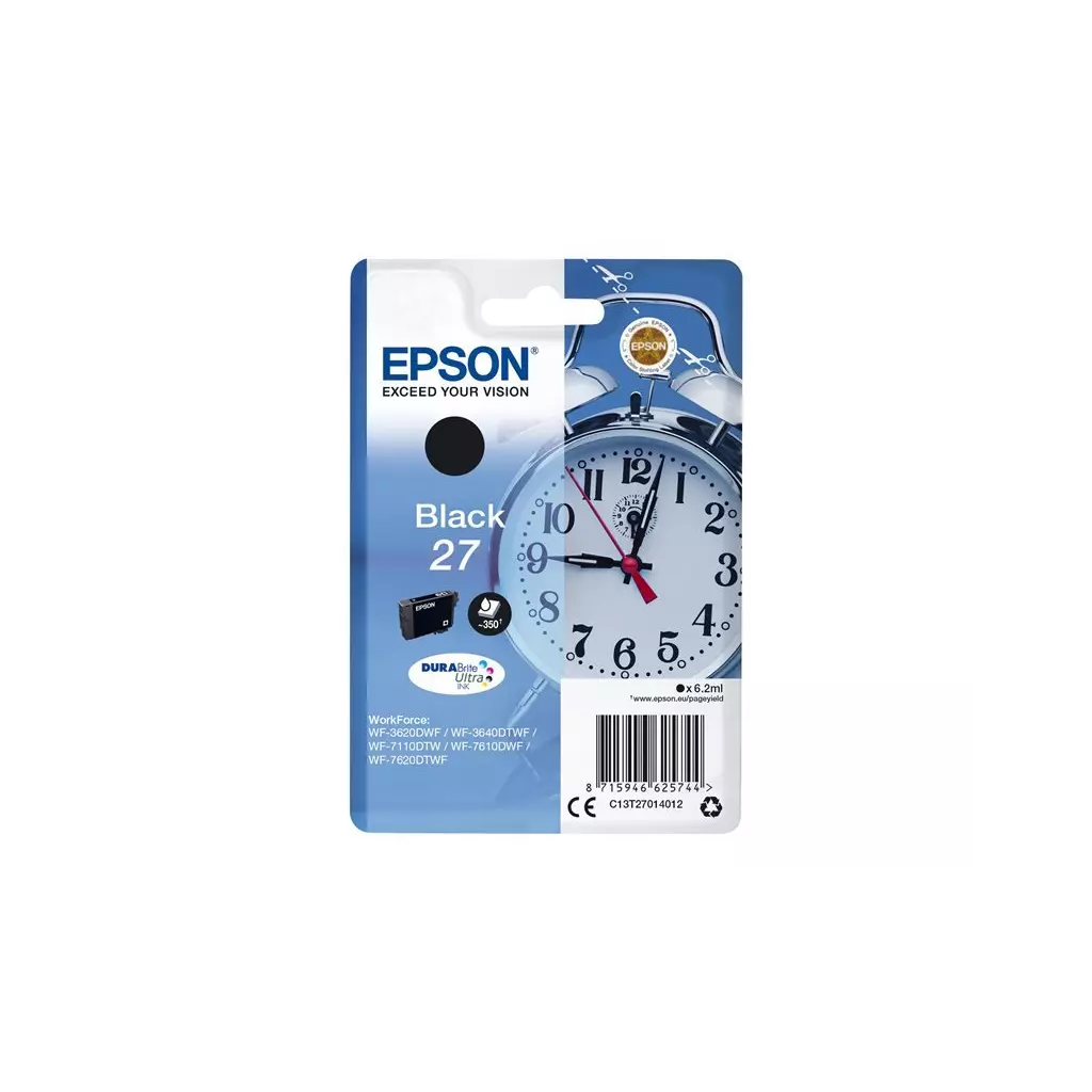 Obrázek produktu Epson Singlepack 27 DURABrite Ultra Ink - černá (C13T27014012) - originální - černá/black