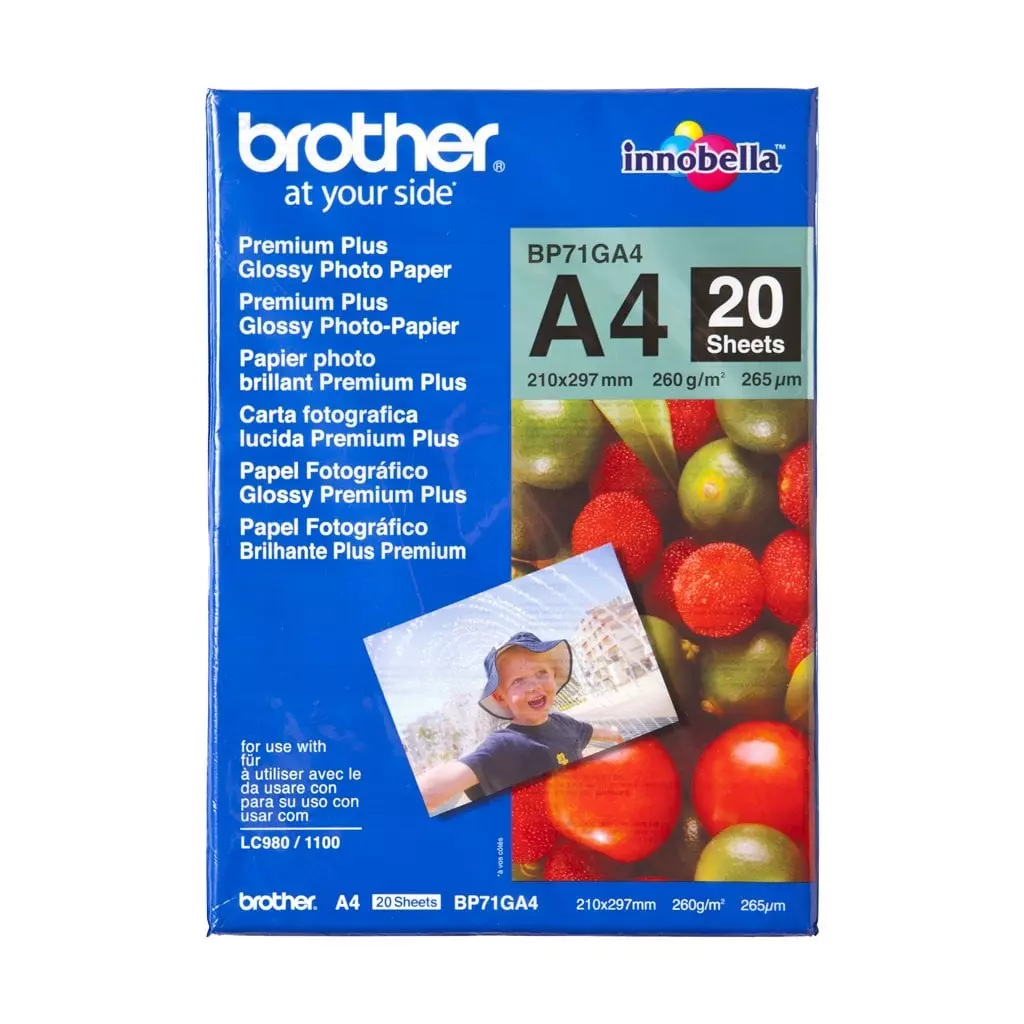 Obrázek produktu Brother BP71GA4 fotopapír A4 lesklý, 20 listů, 260g