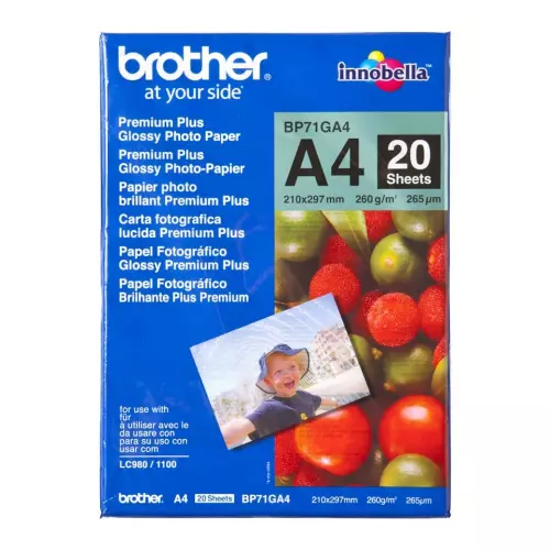 obrázek produktu Brother BP71GA4 fotopapír A4 lesklý, 20 listů, 260g