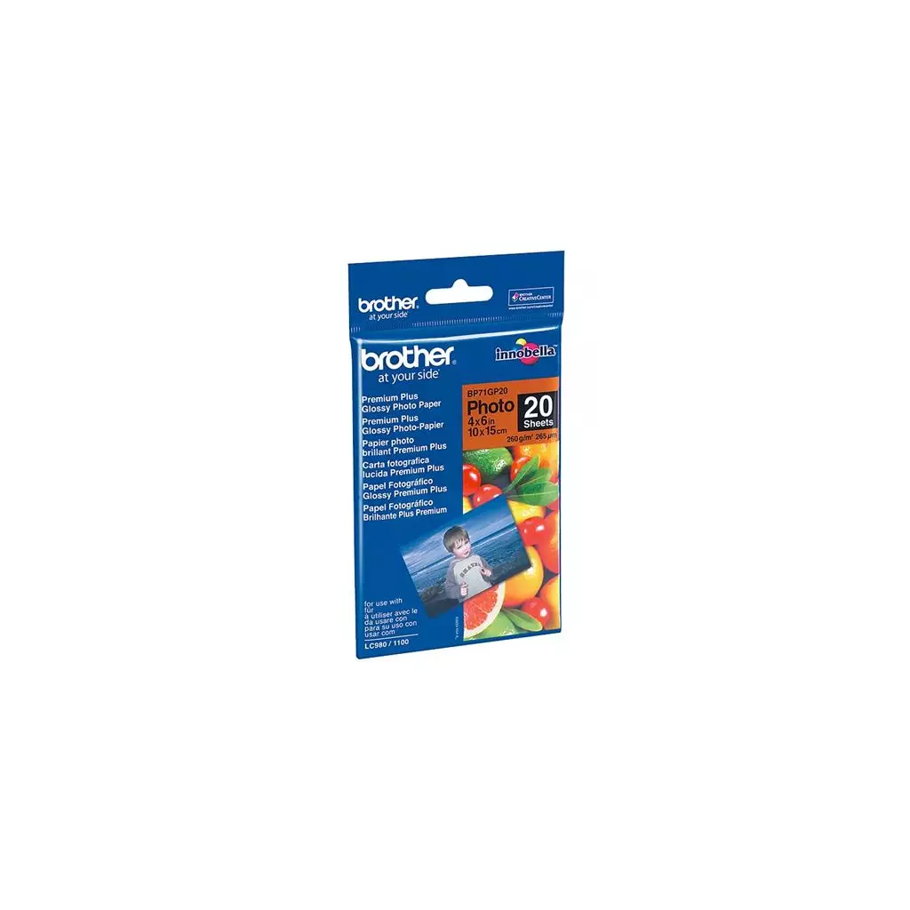 Obrázek produktu Brother BP71GP20 fotopapír 10x15cm lesklý, 20 listů, 260g