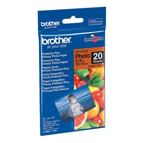 obrázek produktu Brother BP71GP20 fotopapír 10x15cm lesklý, 20 listů, 260g