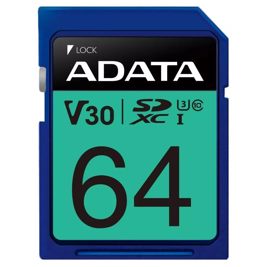 Obrázek produktu ADATA SDXC karta 64GB Premier Pro UHS-I U3 Class10 V30S 95/60MB/s