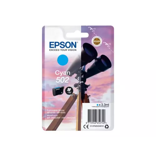 obrázek produktu Epson 502 Cyan, azurová - originální - azurová/cyan