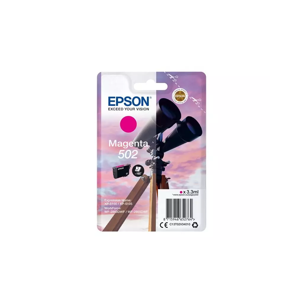 Obrázek produktu Epson 502 Magenta, purpurová - originální - purpurová/magenta