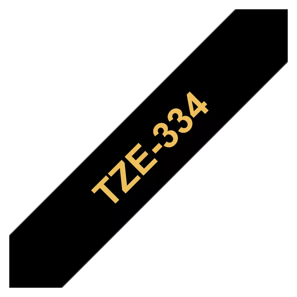 Obrázek produktu Brother TZe-334, černá/zlatá, laminovaná, šířka 12mm, délka 8m