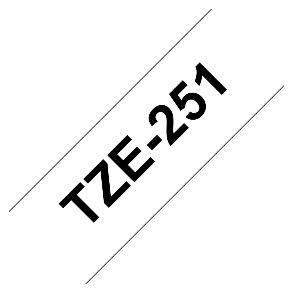Obrázek produktu Brother TZe-251, bílá / černá (24mm, laminovaná) - bílá/černá