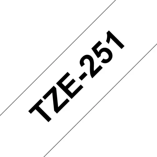 obrázek produktu Brother TZe-251, bílá / černá (24mm, laminovaná) - bílá/černá