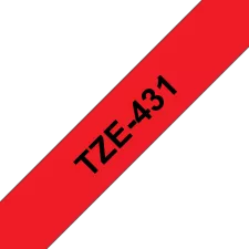 obrázek produktu Brother TZe-431, červená / černá, šířka 12mm, délka 8m, laminovaná