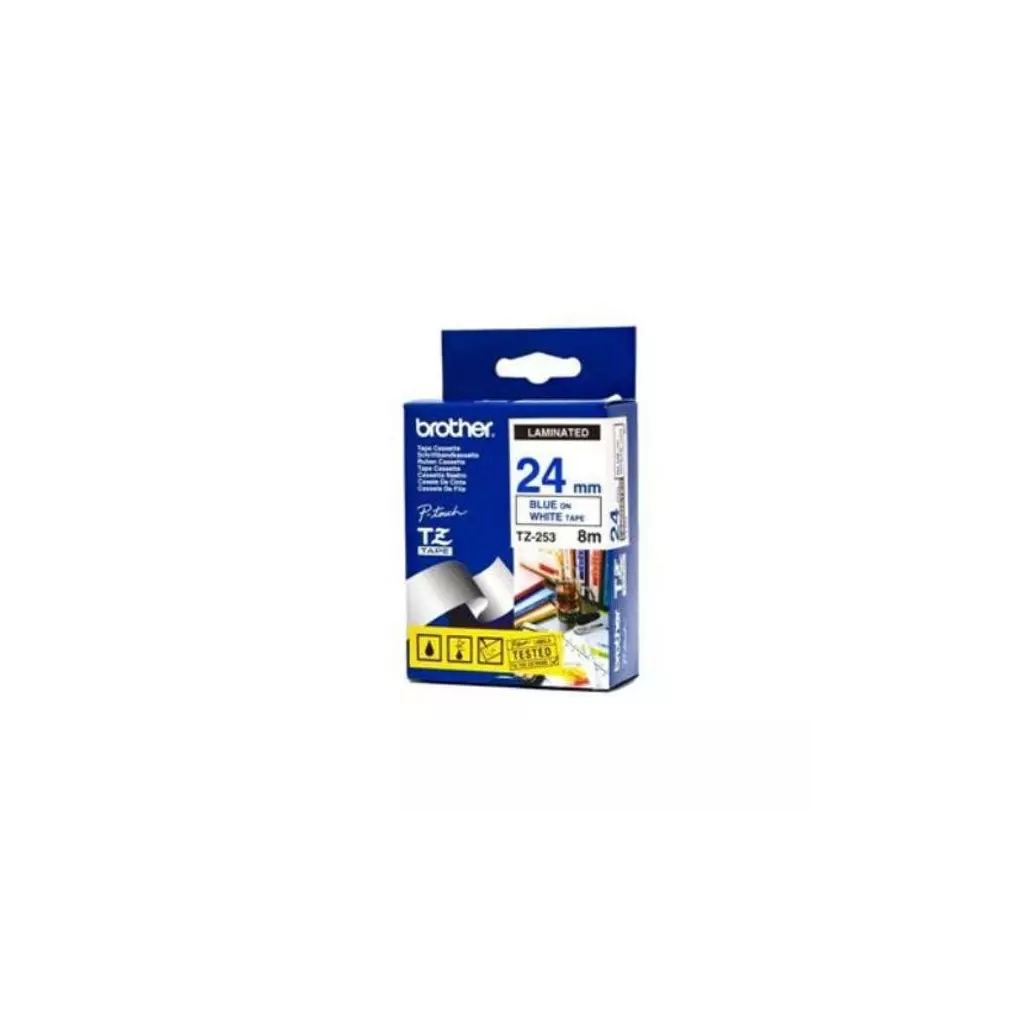 Obrázek produktu Brother TZ-253, bílá / modrá (24mm, laminovaná)