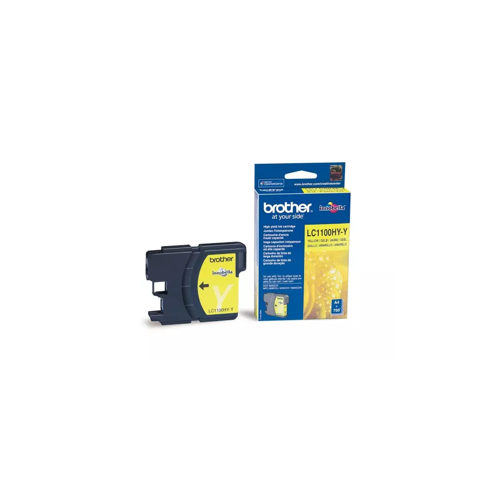 Obrázek produktu Brother inkoust LC-1100HY-Y, yellow (750 stran) - originální - žlutá/yellow