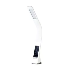 obrázek produktu Stolní lampa IMMAX Leather White s displejem, bílá
