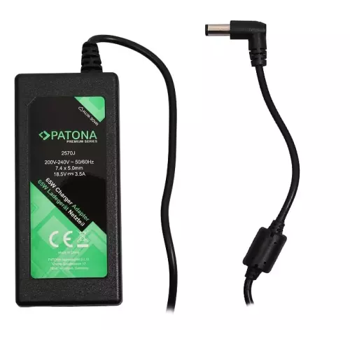obrázek produktu Patona PT2570 Premium, notebookový adaptér, HP, 7.4 x 5mm, 18.5V/3.5A, 65W - černá
