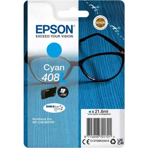 obrázek produktu Epson 408L - azurová - originál - inkoustová cartridge - azurová/cyan