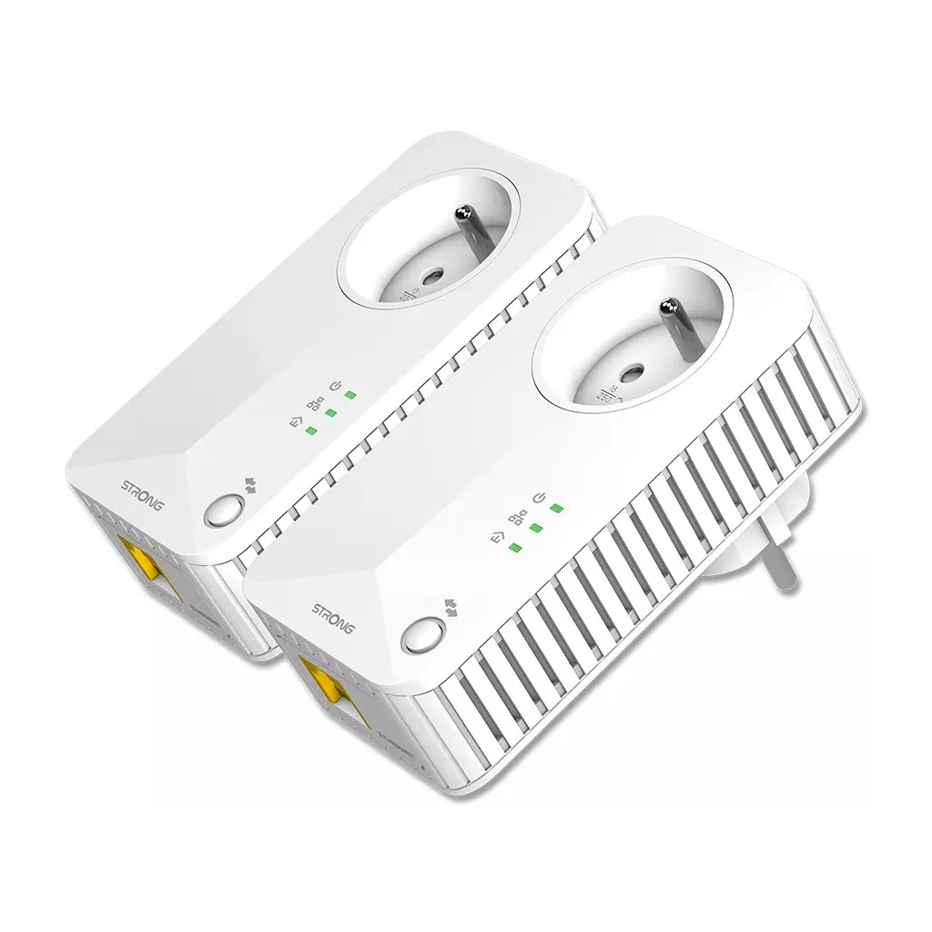 Obrázek produktu Strong sada 2x adaptérů Powerline 600 DUO FR/ Powerline 600 Mbit/s/ 1x LAN/ bílý