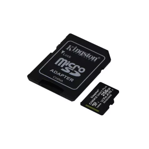 obrázek produktu KINGSTON microSDXC 256GB Canvas Select Plus A1 C10 Card (čtení 100 MB/s, zápis 85MB/s) + SD adaptér