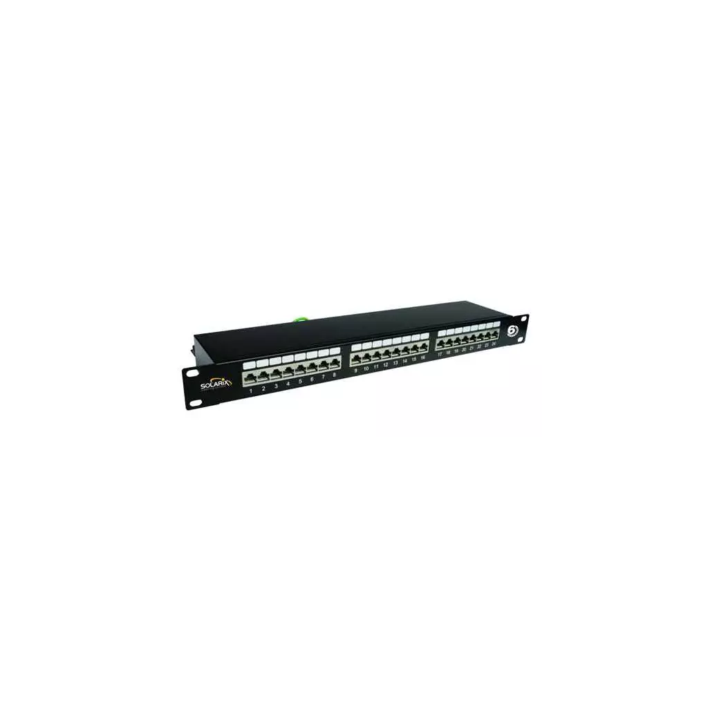 Obrázek produktu SOLARIX patch panel, CAT6, 24 x RJ45, STP, černý, 1U