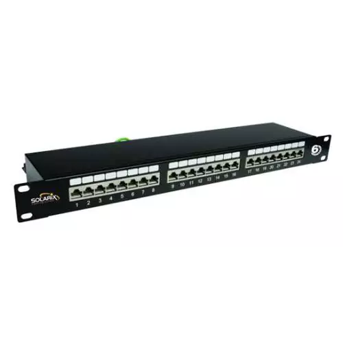 obrázek produktu SOLARIX patch panel, CAT6, 24 x  RJ45, STP, černý, 1U