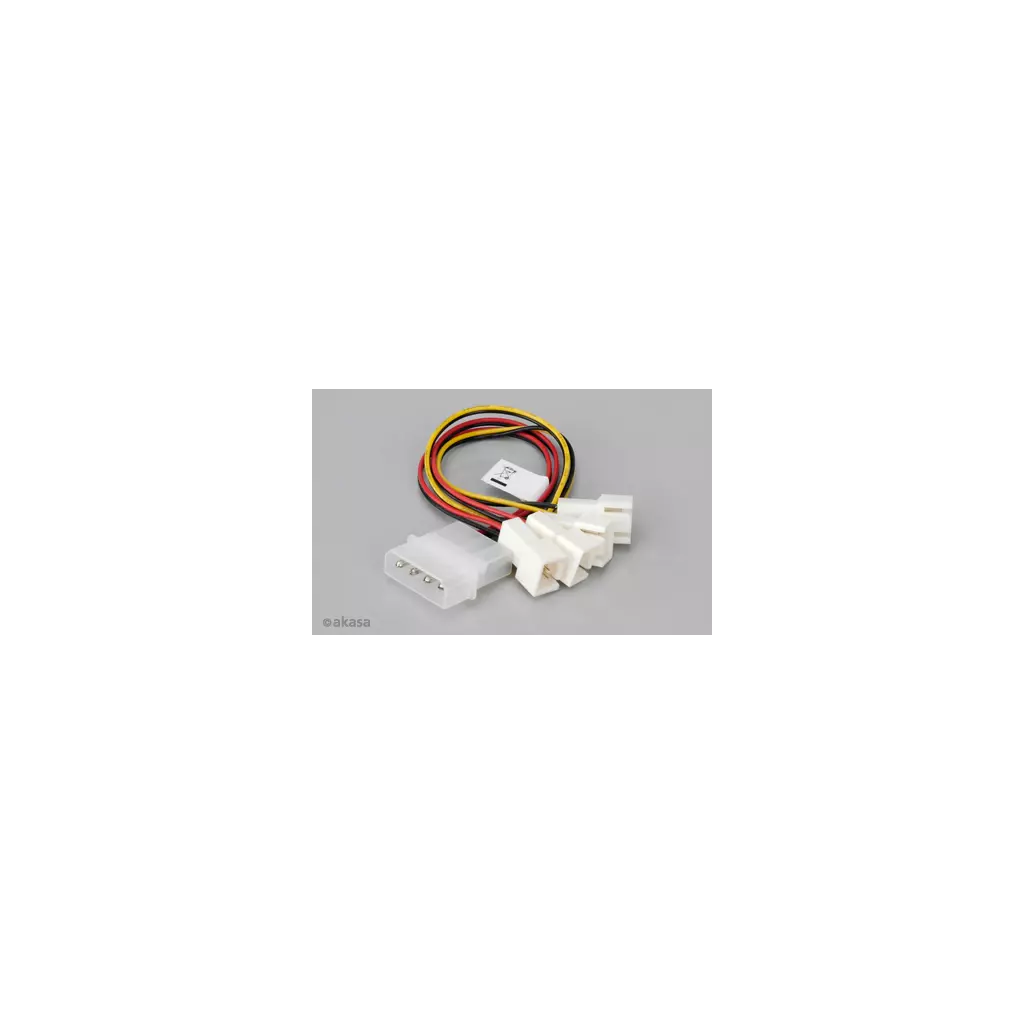 Obrázek produktu AKASA kabel redukce 4-pin PSU molex na 4x 3-pin fan, redukce otáček