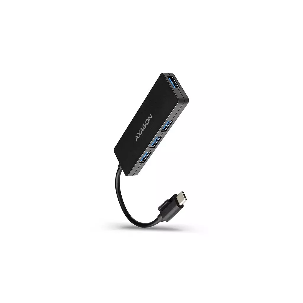 Obrázek produktu AXAGON HUE-G1C, 4x USB 3.2 Gen 1 SLIM hub, kabel USB-C - černá