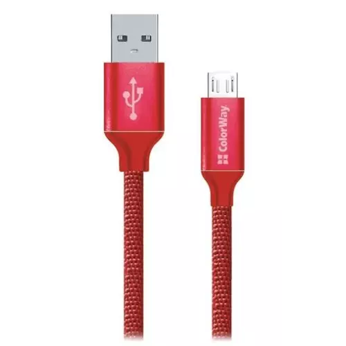obrázek produktu ColorWay USB - microUSB kabel 1m 2.1A, červená