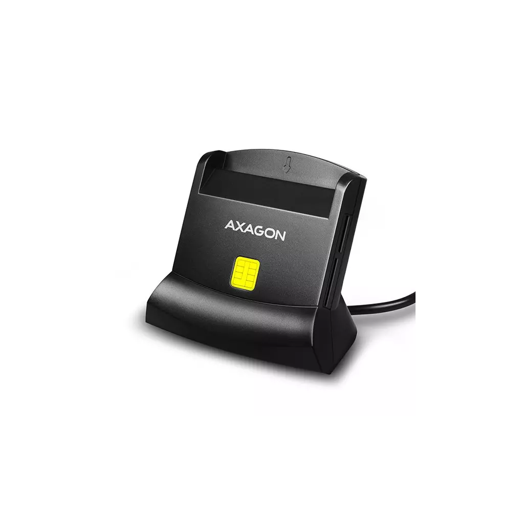 Obrázek produktu AXAGON CRE-SM2, USB-A StandReader 4-slot čtečka Smart card (eObčanka) + SD/microSD/SIM, kabel 1.3 m - černá