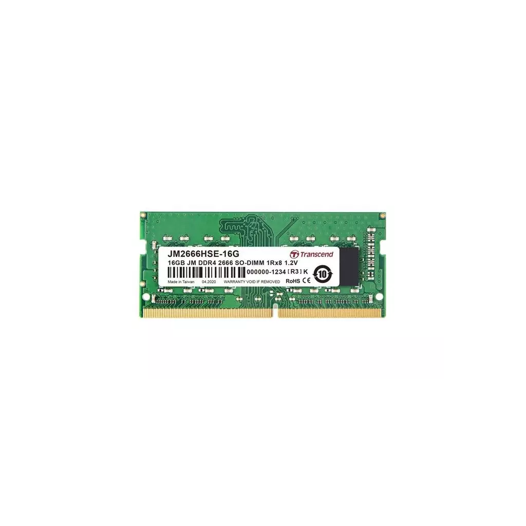 Obrázek produktu Transcend JetRam 16GB DDR4 SO-DIMM 2666MHz CL19 - zelená