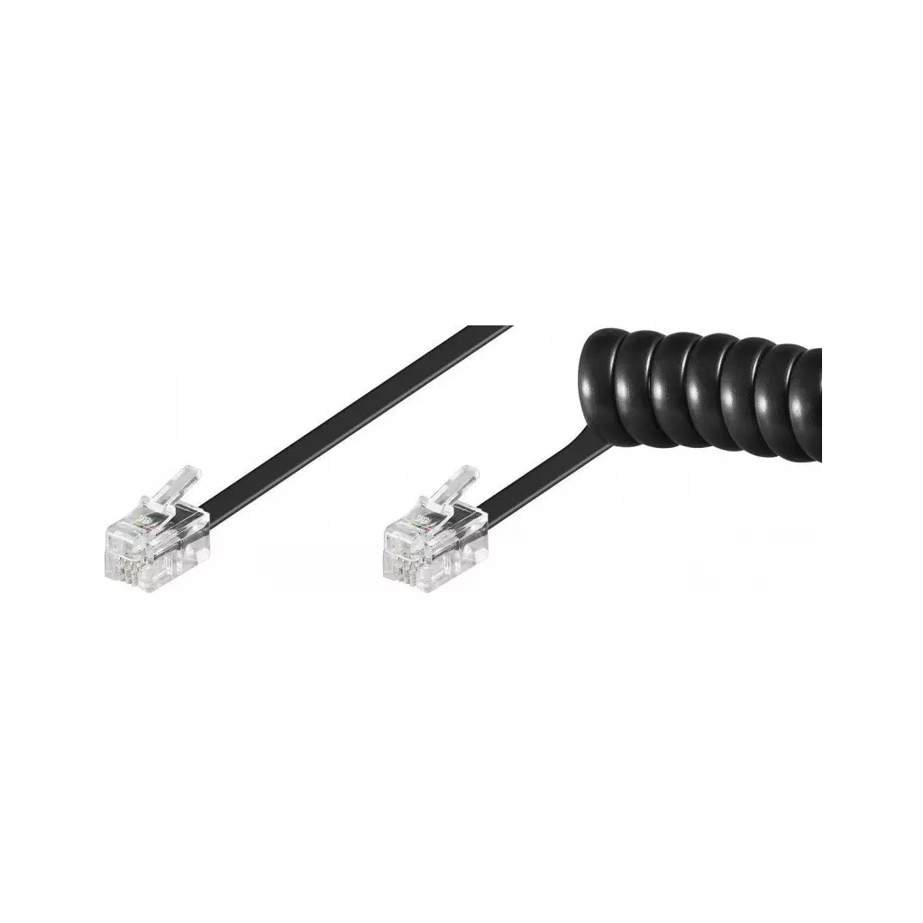 Obrázek produktu Kabel telefonní kroucený, 2xRJ10 4p4c, 4m, černý - černá