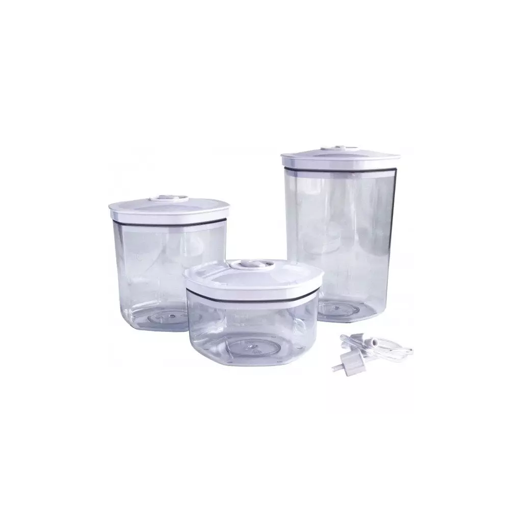 Obrázek produktu Maxxo VC1800 3dílná sada vakuovacích dóz, 700/1400/2000 ml - čirá