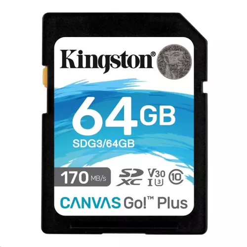 obrázek produktu KINGSTON SDXC 64GB Canvas Go! Plus UHS-I U3 V30 rychlost až 170MB/s