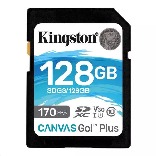 obrázek produktu KINGSTON SDXC 128GB Canvas Go! Plus UHS-I U3 V30 rychlost až 170MB/s