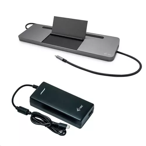 obrázek produktu I-TEC USB-C Metal Ergonomic 4K 3x Display Docking Station with Power Delivery 85W + i-tec Universal - stříbrná