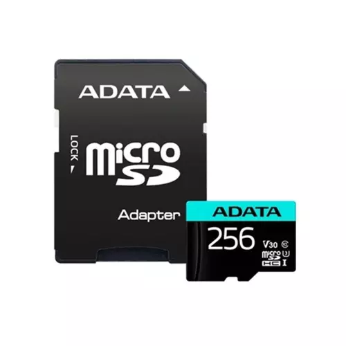 obrázek produktu ADATA Premier Pro microSDXC 256GB Class 10 UHS-I U3 100/80MB/s + SD adaptér