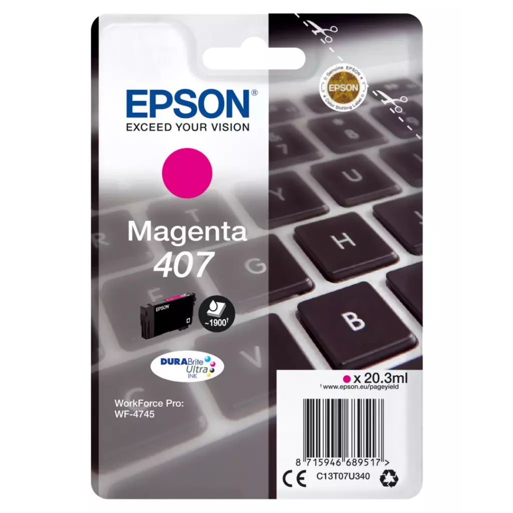 Obrázek produktu Epson 407 - purpurová - originál - inkoustová cartridge - purpurová/magenta