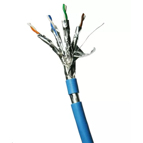obrázek produktu DATACOM F/FTP drát CAT6A LSOH,Eca 500m cívka, plášť modrý