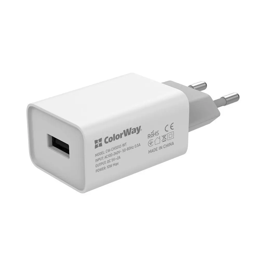 Obrázek produktu ColorWay AC nabíječka 1xUSB 10W, bílá - bílá