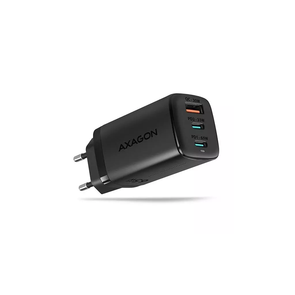 Obrázek produktu AXAGON ACU-DPQ65, GaN nabíječka do sítě, 3x port, 65W - černá