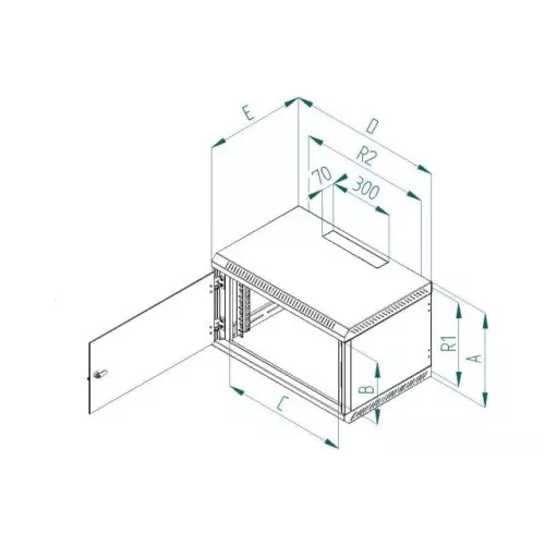 obrázek produktu TRITON 19" jednodílný rozvaděč 6U/400mm