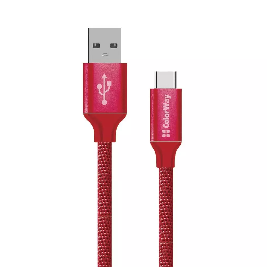 Obrázek produktu ColorWay USB-C kabel 2m 2.4A, červená